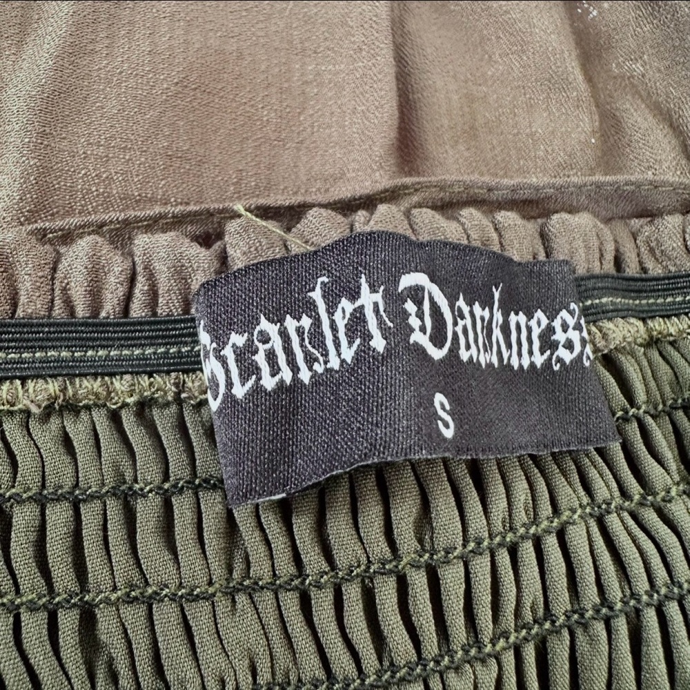 Scarlet Darkness Cold Shoulder Olive Green Maxi Dress - Picture 12 of 12